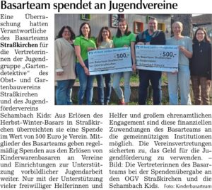 Zeitungsartikel Spenden Basarteam